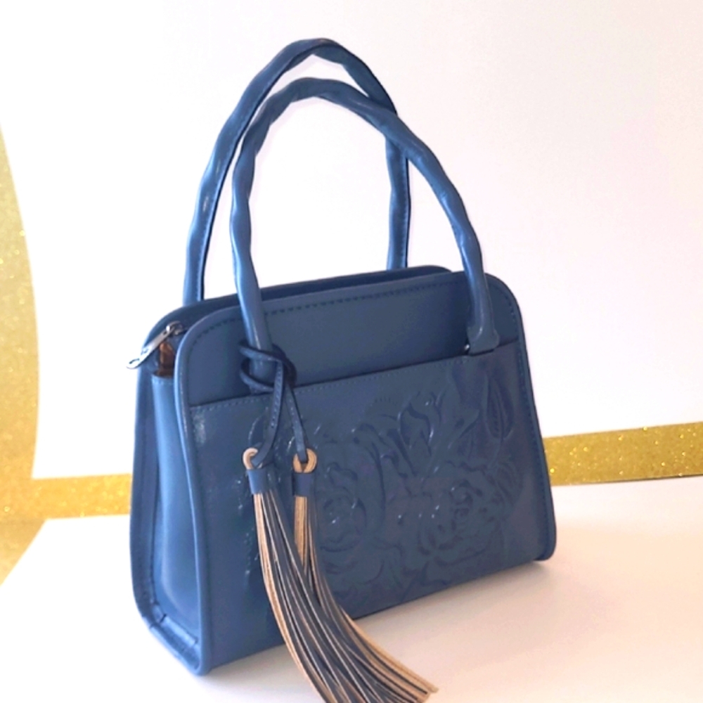 Patricia Nash Burnished Rose Tooled Paris Mirage Satchel - Picture 2 of 7